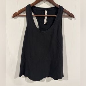 Lululemon Black Cotton Tank Top Size 6 Scoop Neck Racerback